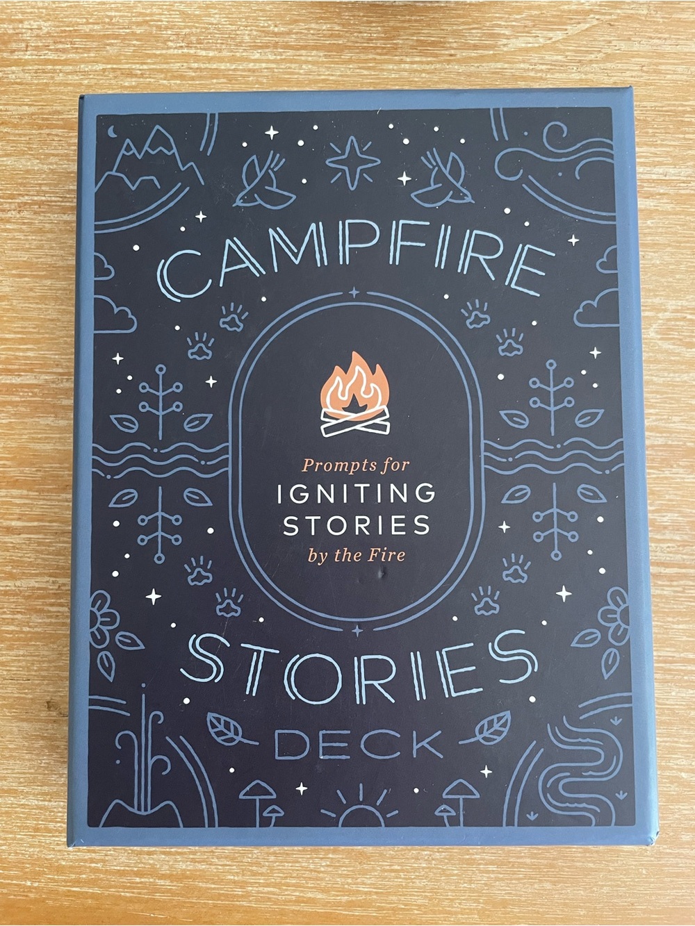 Campfire Stories Deck — Navy Blue Story Prompt Cards
